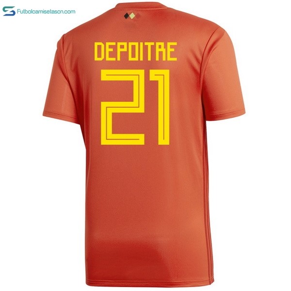 Camiseta Belgica 1ª Depoitre 2018 Rojo